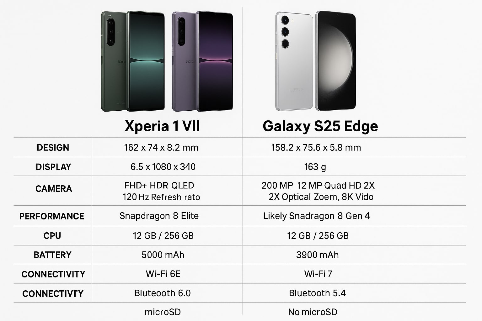 Sony Xperia 1 VII vs